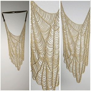 Bohemian Bead necklace with leather ties